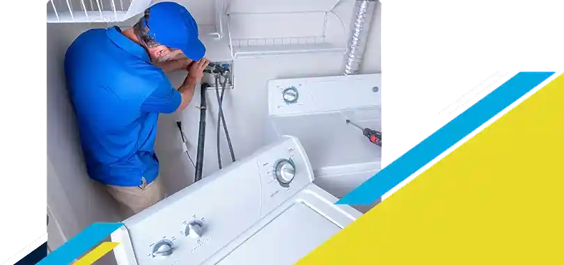 Z PLUMBERZ of Atlanta technician adjusting washing machine water intake